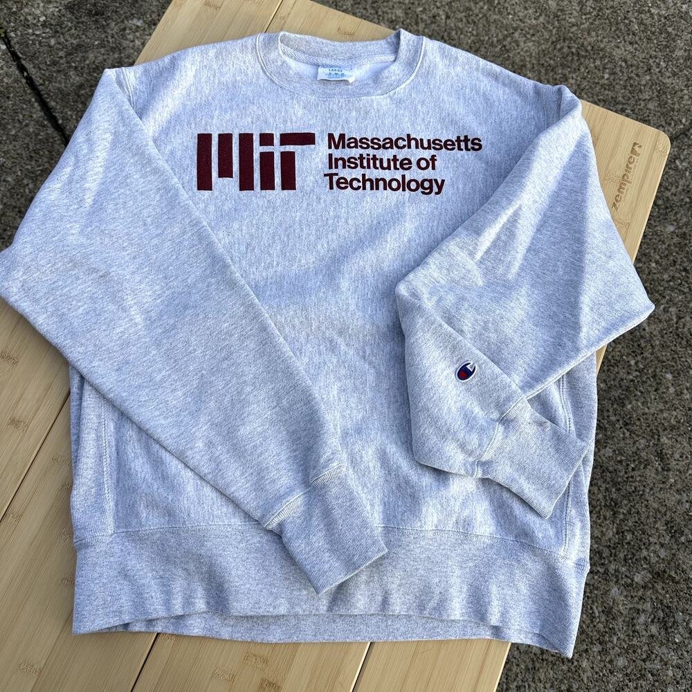 Vintage MIT Champion Reverse Weave Sweatshirt Size Large